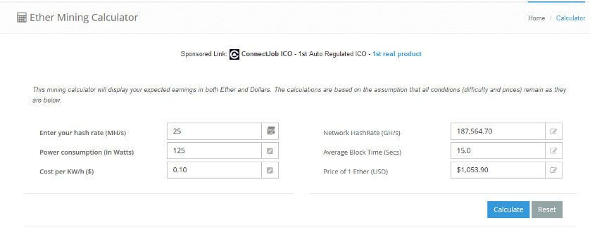 ethereum hardware calculator